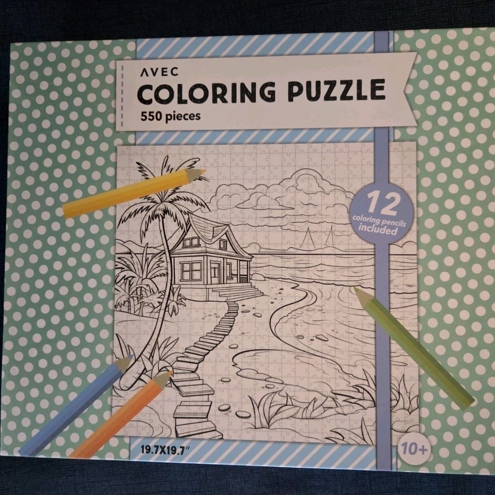 TROPICAL OASIS & Coloring 550 Piece Jigsaw Puzzle Brand New Sealed